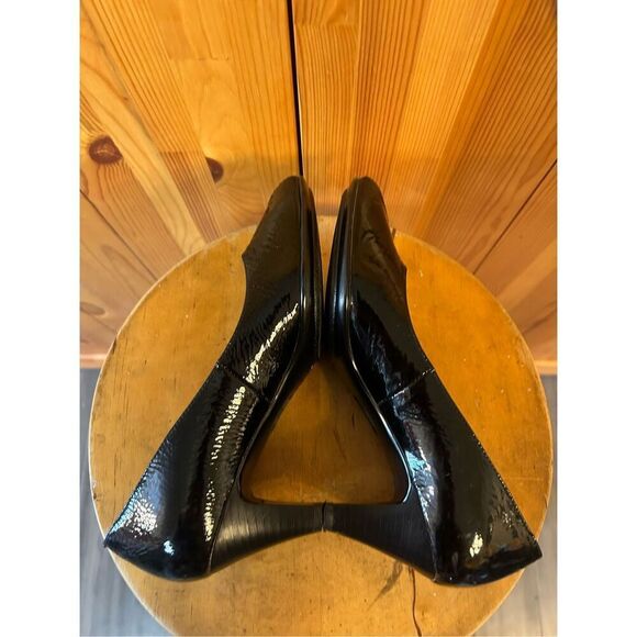 Sofft Black Leather Slip On Heels Pumps Cushioned Comfort Shoes 8.5 Peep Toe - Picture 6 of 8